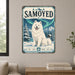 Samoyed metal sign with vintage breed portrait style Samoyed