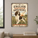 English Springer Spaniel metal sign with vintage breed portrait style English Springer Spaniel