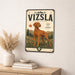 Vizsla metal sign with vintage breed portrait style Vizsla