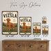 Vizsla metal sign with vintage breed portrait style Vizsla