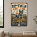 Australian Cattle Dog metal sign with vintage breed portrait style Australian Cattle Dog
