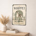 Whippet metal sign with vintage breed portrait style Whippet