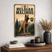 Belgian Malinois metal sign with vintage breed portrait style Belgian Malinois