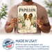 Papillon metal sign with vintage breed portrait style Papillon