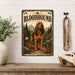 Bloodhound metal sign with vintage breed portrait style Bloodhound