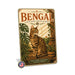 Bengal Cat metal sign with vintage breed portrait style Bengal Cat