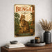 Bengal Cat metal sign with vintage breed portrait style Bengal Cat