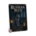 Russian Blue metal sign with vintage breed portrait style Russian Blue