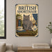 British Shorthair metal sign with vintage breed portrait style British Shorthair