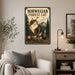 Norwegian Forest Cat metal sign with vintage breed portrait style Norwegian Forest Cat