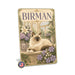 Birman Cat metal sign with vintage breed portrait style Birman Cat