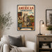 American Shorthair metal sign with vintage breed portrait style American Shorthair