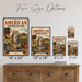 American Shorthair metal sign with vintage breed portrait style American Shorthair
