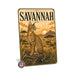 Savannah Cat metal sign with vintage breed portrait style Savannah Cat