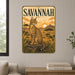 Savannah Cat metal sign with vintage breed portrait style Savannah Cat