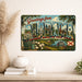 Greetings from Alabama metal sign with horizontal vintage 'Greetings from Alabama' large-letter postcard with Birmingham