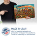 Greetings from Arizona metal sign with horizontal vintage 'Greetings from Arizona' large-letter postcard with red rock
