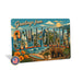 Greetings from California metal sign with horizontal vintage 'Greetings from California' large-letter postcard with Golden
