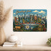 Greetings from Colorado metal sign with horizontal vintage 'Greetings from Colorado' large-letter postcard with Rocky