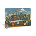 Greetings from Connecticut metal sign with horizontal vintage 'Greetings from Connecticut' large-letter postcard with Mystic