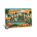 Greetings from Florida metal sign with horizontal vintage 'Greetings from Florida' large-letter postcard with palm-lined