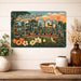 Greetings from Georgia metal sign with horizontal vintage 'Greetings from Georgia' large-letter postcard with Savannah live