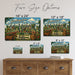 Greetings from Kentucky metal sign with horizontal vintage 'Greetings from Kentucky' large-letter postcard with Kentucky