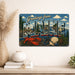 Greetings from Maine metal sign with horizontal vintage 'Greetings from Maine' large-letter postcard with Maine lighthouse