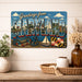 Greetings from Maryland metal sign with horizontal vintage 'Greetings from Maryland' large-letter postcard with Annapolis