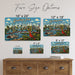 Greetings from Missouri metal sign with horizontal vintage 'Greetings from Missouri' large-letter postcard with St Louis