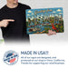 Greetings from Missouri metal sign with horizontal vintage 'Greetings from Missouri' large-letter postcard with St Louis