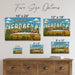 Greetings from Nebraska metal sign with horizontal vintage 'Greetings from Nebraska' large-letter postcard with Nebraska