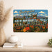 Greetings from New Hampshire metal sign with horizontal vintage 'Greetings from New Hampshire' large-letter postcard with