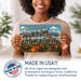Greetings from New Hampshire metal sign with horizontal vintage 'Greetings from New Hampshire' large-letter postcard with