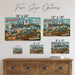 Greetings from New Jersey metal sign with horizontal vintage 'Greetings from New Jersey' large-letter postcard with Jersey