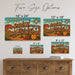 Greetings from New Mexico metal sign with horizontal vintage 'Greetings from New Mexico' large-letter postcard with red rock