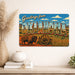Greetings from Oklahoma metal sign with horizontal vintage 'Greetings from Oklahoma' large-letter postcard with Oklahoma
