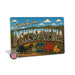 Greetings from Pennsylvania metal sign with horizontal vintage 'Greetings from Pennsylvania' large-letter postcard with