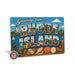 Greetings from Rhode Island metal sign with horizontal vintage 'Greetings from Rhode Island' large-letter postcard with