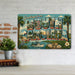 Greetings from South Carolina metal sign with horizontal vintage 'Greetings from South Carolina' large-letter postcard with