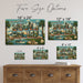 Greetings from South Carolina metal sign with horizontal vintage 'Greetings from South Carolina' large-letter postcard with