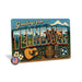 Greetings from Tennessee metal sign with horizontal vintage 'Greetings from Tennessee' large-letter postcard with Nashville