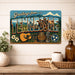 Greetings from Tennessee metal sign with horizontal vintage 'Greetings from Tennessee' large-letter postcard with Nashville