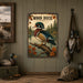 Wood Duck metal sign with vintage duck identification portrait style Wood Duck