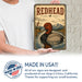 Redhead Duck metal sign with vintage duck identification portrait style Redhead Duck