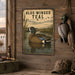 Blue-Winged Teal metal sign with vintage duck identification portrait style Blue-Winged Teal