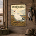 Snow Goose metal sign with vintage duck identification portrait style Snow Goose
