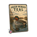 Green-Winged Teal metal sign with vintage duck identification portrait style Green-Winged Teal