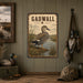 Gadwall Duck metal sign with vintage duck identification portrait style Gadwall Duck