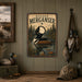 Hooded Merganser metal sign with vintage duck identification portrait style Hooded Merganser